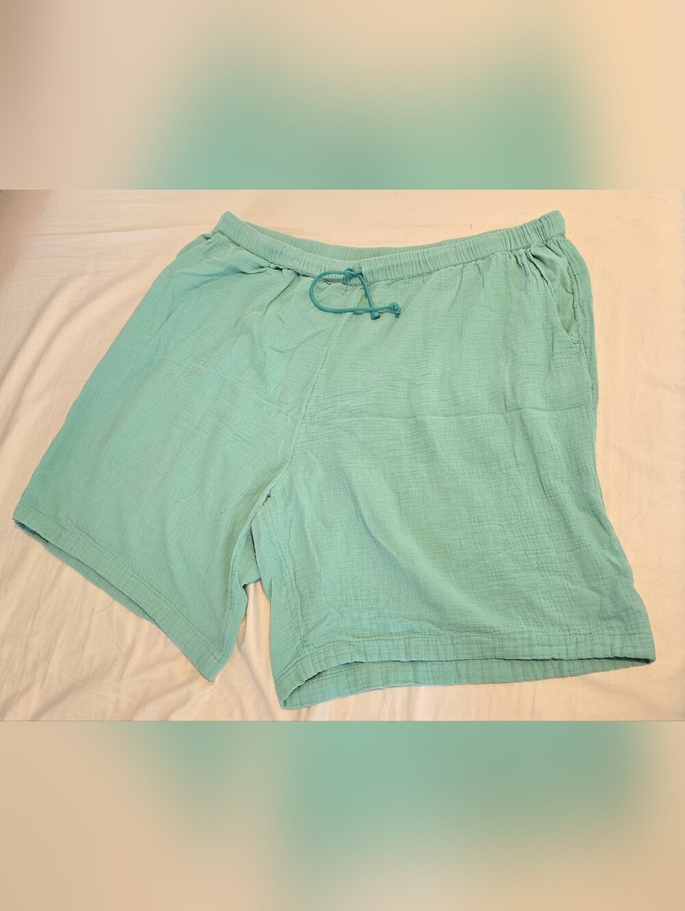 Coldwater Creek Women's Teal Gauze 10" Shorts - Size 2X